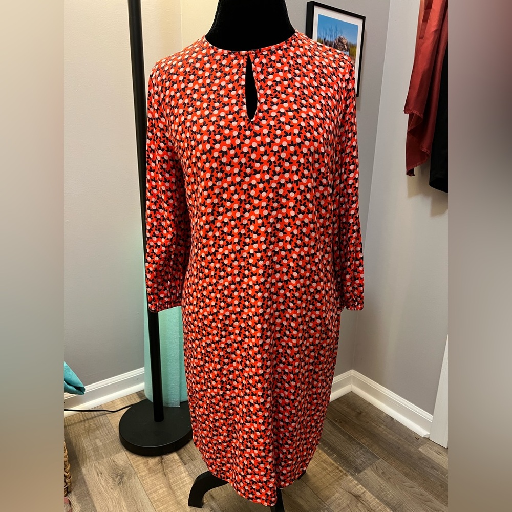 Boden Red and Black Long Sleeve Dress size 12 EUC